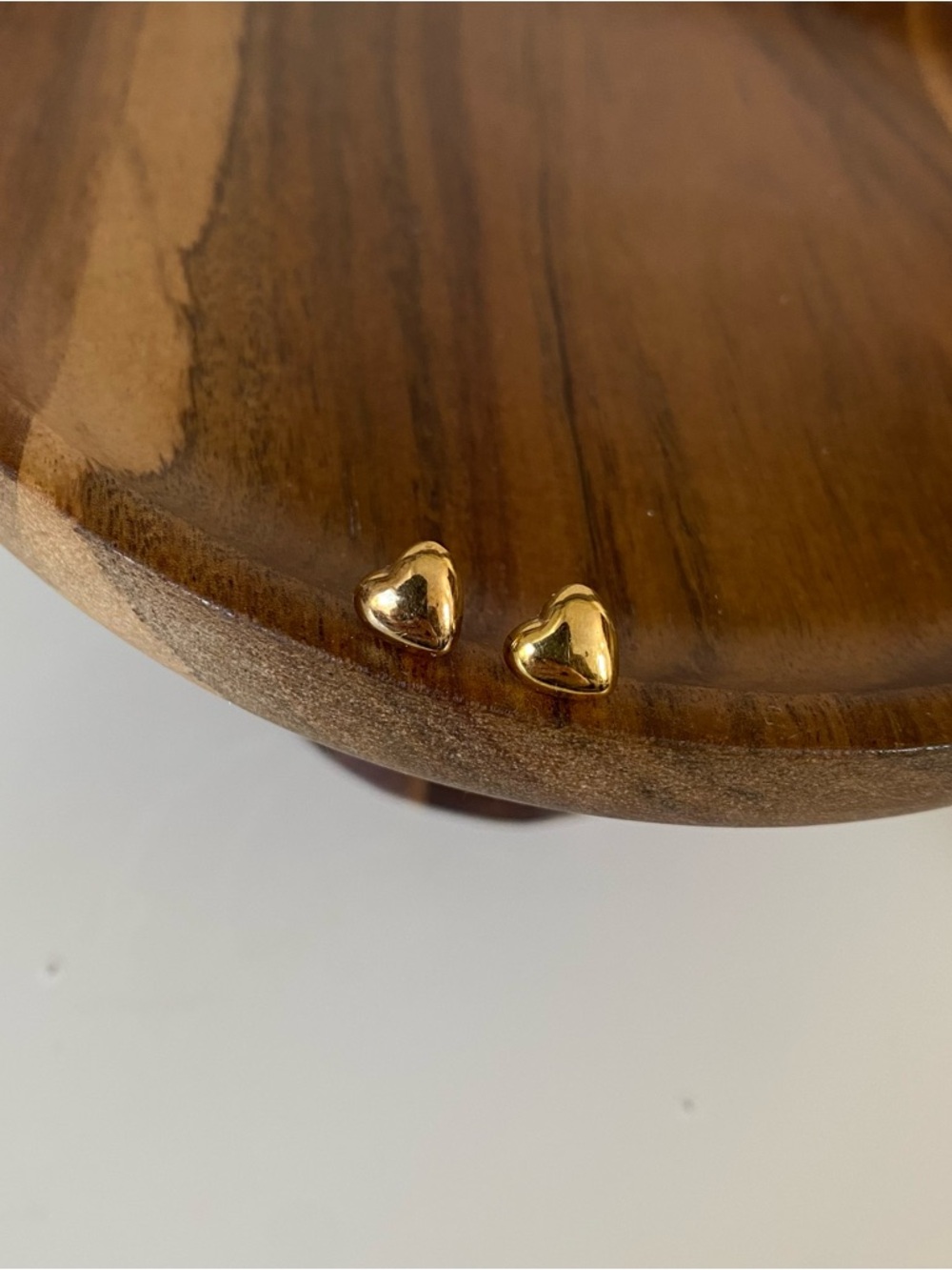 4/$15 Polished Gold Heart Stud Earrings